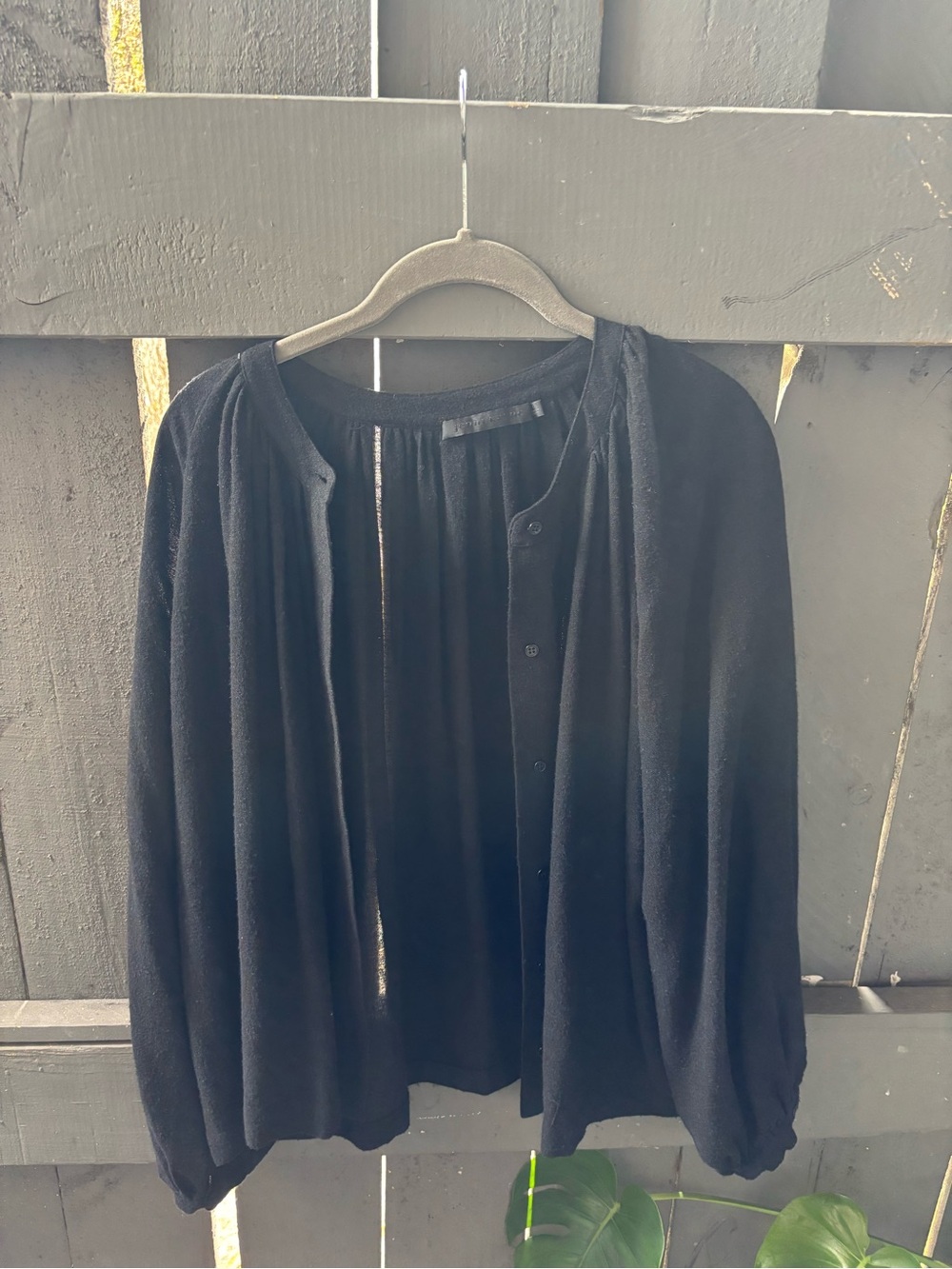 Jenni Kayne Black Button-Front Knit Cardigan
